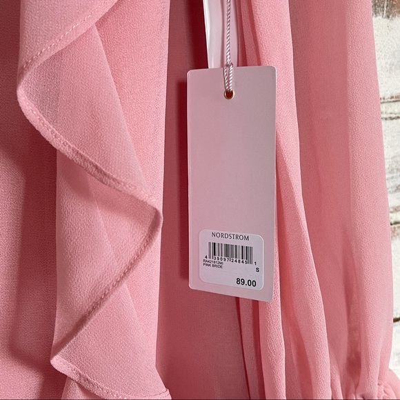 Rachel Parcell pink ruffle blouse top size small - Picture 7 of 8